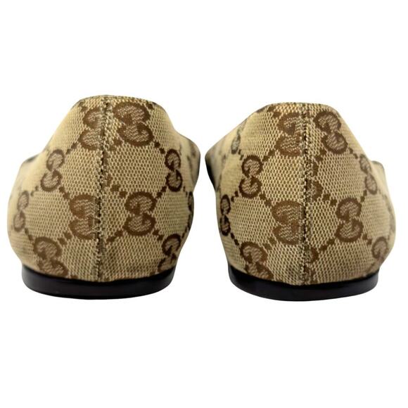 Gucci GG Logo Monogram Supreme Guccissima Brown Canvas Ballet Flat Shoes EU 37.5 - Picture 6 of 11